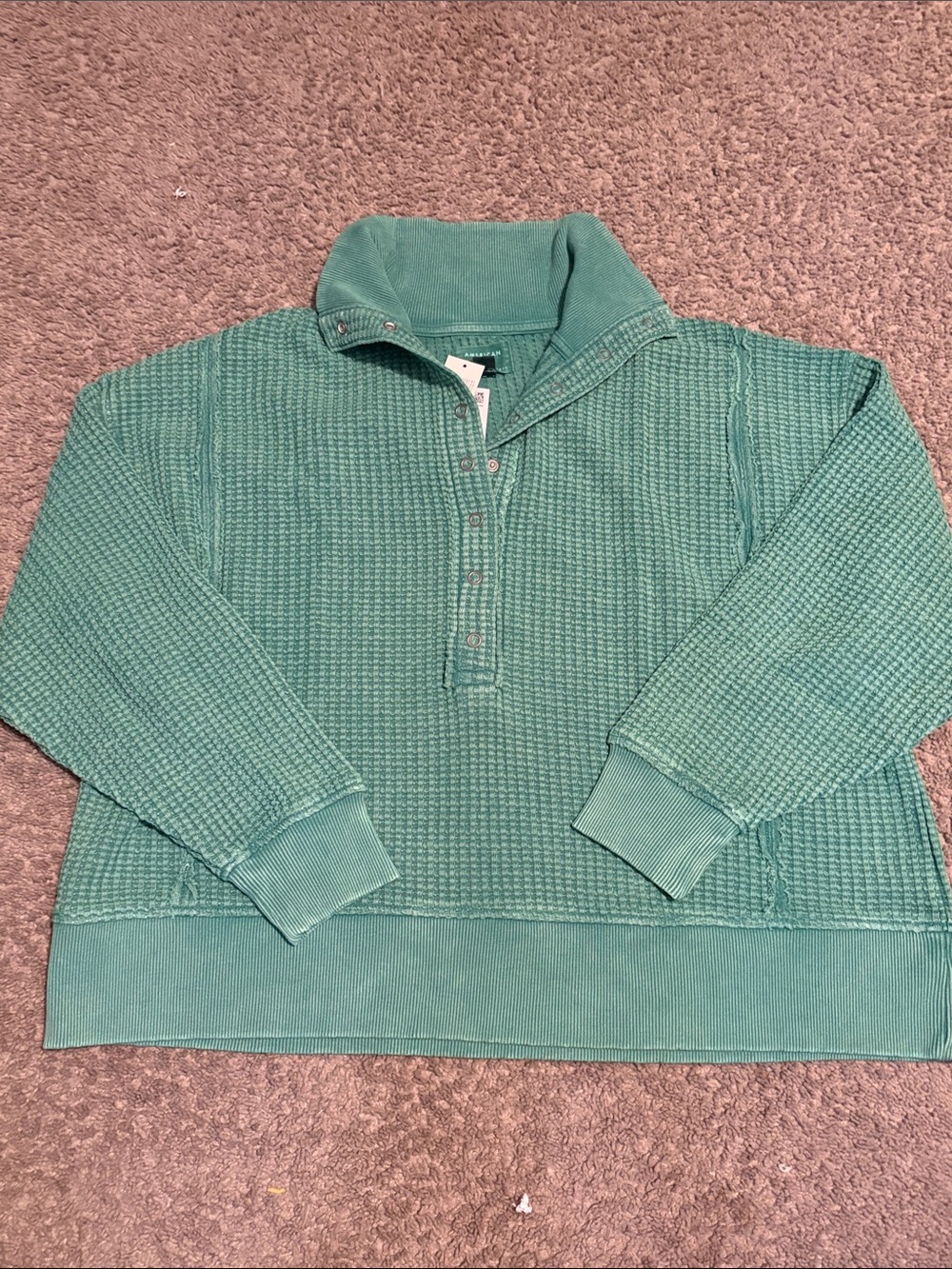 AE Big Hug Waffle Henley Sweatshirt